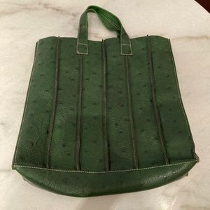 Nardelli Green Leather Embossed Tote